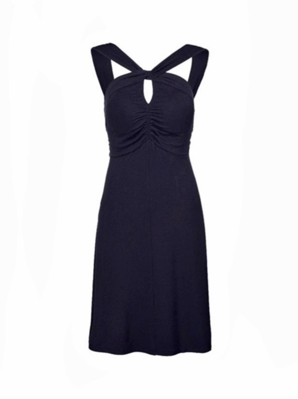 Dressbarn Strap Tee Dress Ruched  Dress in Black XL NWT